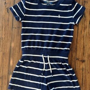 Polo by Ralph Lauren Navy and White Striped Romper